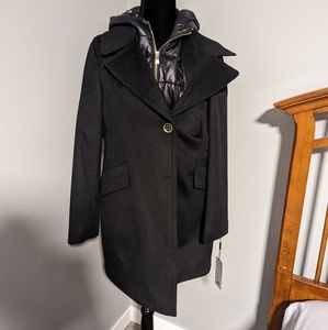 karl Lagerfeld wool coat with bib black M